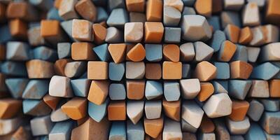 A digitalized grid of geometric tiles arranged in a flawless symmetry. photo