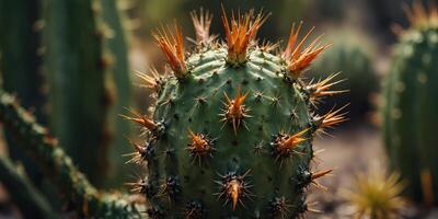 Close-up of cactus spines in abstract composition. photo