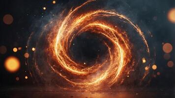 Fiery Spiral of Power and Destruction in a Monochromatic World A Stunning Visual Representation of Chaos and Transformation. photo