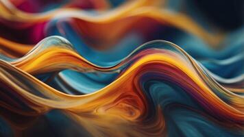 Mesmerizing Fluid Waves of Vibrant Colors in Dynamic Abstract Art Composition. photo