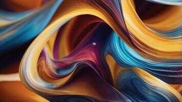 Mesmerizing Fluid Waves of Vibrant Colors in Dynamic Abstract Art Composition. photo