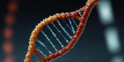 Genetic Engineering modifying DNA, side view, demonstrating gene editing. photo