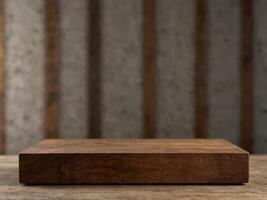 modern wood platform podium for product display presentation showcase. photo