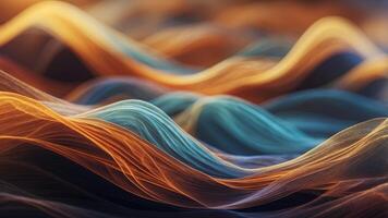 Vibrant and Dynamic Abstract Waves of Light and Color Flowing Through a Captivating Digital Landscape. photo