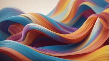 Vibrant abstract waves of color creating a dynamic visual effect. photo