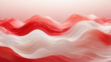 Abstract waves of red and white light creating a smooth gradient. photo