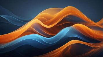Abstract wave of light blending blue and orange hues. photo