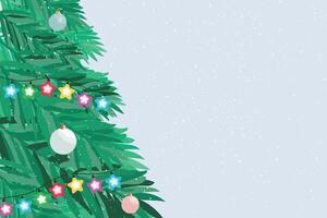Winter festive background with Christmas or New Year tree and place for text. vector