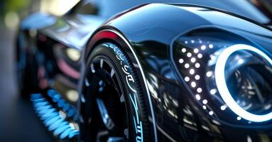 Zooming in on the headlight halo rings reveals intricate and detailed patterns adding a unique and eyecatching element to the vehicles design photo