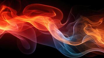 A study of the delicate and everchanging patterns of smoke from a lit cigarette. photo