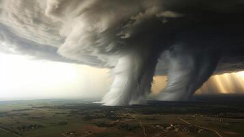 Detailed closeup of a tornados rotating updraft, providing insight into the atmospheric conditions that contribute to their formation. photo