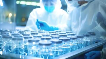 A team of researchers conducting thorough tests and evaluations on embryos to maintain high standards of quality control and safety in . photo