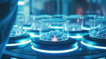 In a futuristic laboratory, scientists use AI software to analyze multiple embryos at once, greatly speeding up the process of selecting the most viable candidates for in vitro photo
