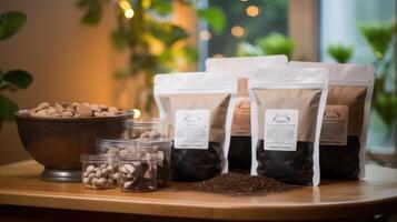 A stepbystep guide on how to set up an indoor mushroom grow kit, complete with a bag of compost and a packet of sporeinfused sawdust. photo