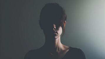 A person with a addiction with a sense of shame and secrecy in their expression photo