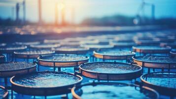 A vast network of advanced aquaculture systems creates an expansive and efficient fish farming operation capable of producing high yields of quality seafood. photo