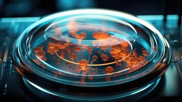 The petri dish is a symbol of hope and possibility, as it holds the key to creating a new human life through the marvels of modern science and medicine. photo