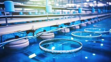 From automated feeding systems to computercontrolled water quality management, this fish farming facility utilizes the latest in technology to ensure topnotch production. photo