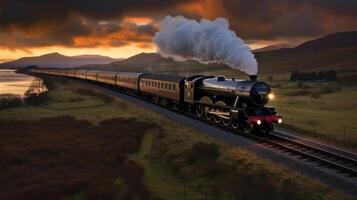 In the twilight hour, the factorys smoke takes on an ethereal quality, casting a mystical aura over the surrounding landscape. photo
