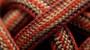 A microscopic view of a knot in a piece of fabric, demonstrating the mathematics behind the weaving process. photo