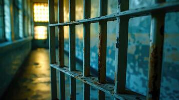 A symbol of a barred prison cell a representation of the imprisonment and confinement faced by those targeted for their political beliefs photo