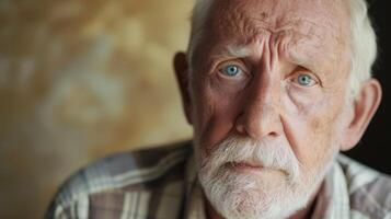 An older white man with a troubled expression unsure of where to turn in his spiritual journey photo