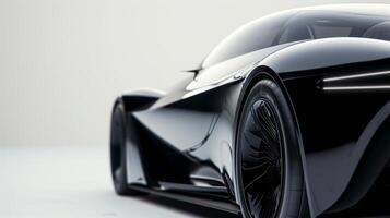 A closeup of the cars with the lens capturing the sleek lines and contours that allow for swift airflow and reduced drag giving the vehicle a stylish and streamlined appearance photo
