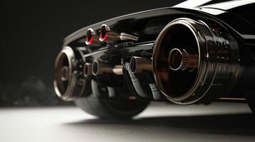We get an upclose look at the performance exhaust system complete with larger pipes and strategically p mufflers for maximum power output photo