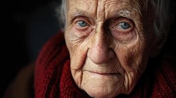 An older person with a peaceful expression representing the contentment and acceptance that can come with aging photo