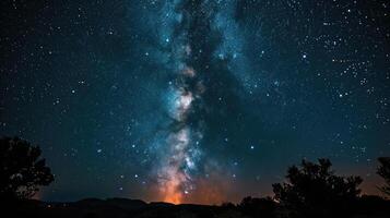 The Milky Way stretching across the night sky, filling the viewer with a sense of the vastness of the universe. photo
