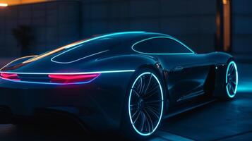 Luminous lines of electric blue light trace the curves and contours of the rear windshield adding a touch of modernity to the cars design photo
