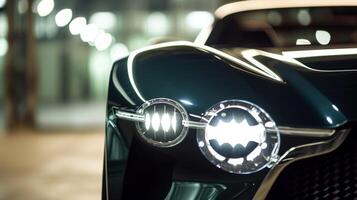 The signature squaredoff headlights of a British sports car a symbol of its sophisticated and refined heritage photo