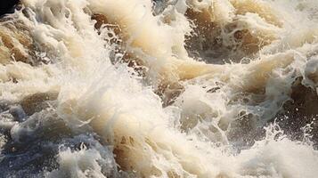 A mesmerizing closeup of water rushing with unbridled strength during a flood. photo