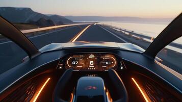 The crisp and clear numbers on the digital speedometer are highly visible even in bright sunlight making it easy for the driver to keep track of their speed while on the road photo