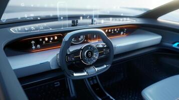 The camera zooms in on the climate control sensor located on the dashboard that measures interior temperature and adjusts the climate control accordingly for optimal comfort photo