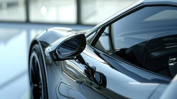 Meanwhile a modern cars side mirrors are shown up close showcasing their aerodynamic design and how they contribute to the vehicles overall efficient airflow photo