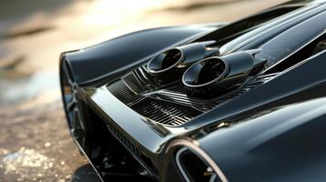 Closeup of the engine intake revealing the efficient design that maximizes airflow and enhances the cars overall performance photo