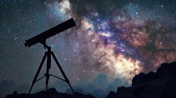 A telescope pointed towards the distant stars, bringing them into sharp focus and revealing their hidden mysteries. photo