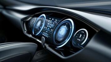 The instrument surrounding the digital speedometer is designed with a futuristic touch featuring sleek lines and a userfriendly interface for easy navigation photo