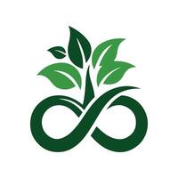 Green Infinity Symbol With Tree Elements for Eco-Friendly Design vector
