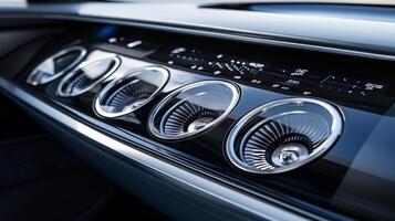 The camera zooms in on the climate control ons highlighting the various settings available such as fan speed air circulation and temperature control photo