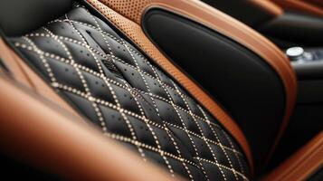 A detail shot of the contrast stitching on the leather seats adding a touch of sophistication and highlighting the craftsmanship that goes into creating the luxurious interior photo