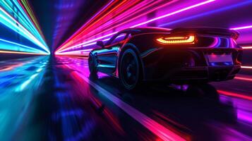Dynamic footage of a cars headlights with a prism effect revealing a vivid range of colors in a glorious spectrum that is sure to catch the eye photo