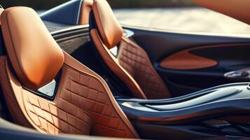 A closeup shot of the convertibles roof lining showcases the attention to detail in the stitching and design adding an element of elegance to the mechanism photo