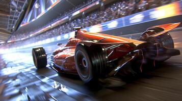 The rookies eyes dart frantically around the track searching for any sign of their competitors as they push their vehicle to the limit in the final lap photo