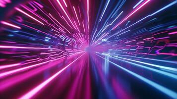 A slowmotion closeup of neon lights flashing in a rhythmic pattern creating a pulsating and hypnotic effect photo