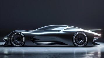A closeup of the side view showcases the cars low streamlined profile with sleek curves and sharp edges that are optimized for maximum airflow photo