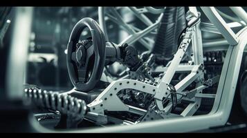 The footage then zooms in on the intricate mechanics of the seat highlighting the gears and levers that work together to make the adjustments possible photo
