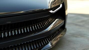 A detailed shot of the dynamic grille reveals the intricate design of the active shutter blades with their precise movements and strategically p vents for optimal airflow photo