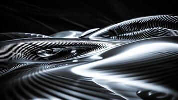 A closeup of the intricate patterns created by the interplay of light and shadow in a cars headlights highlighting the curves and contours of the vehicle photo